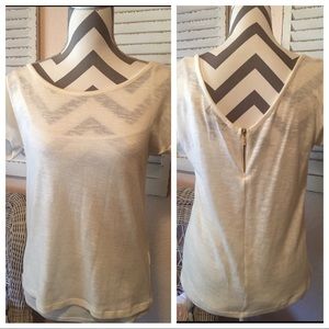 Cute White Top With Open Vneck Back